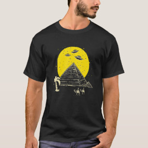 Camiseta Astronauta Antigo Egípcio Pirâmide UFO Conspiração