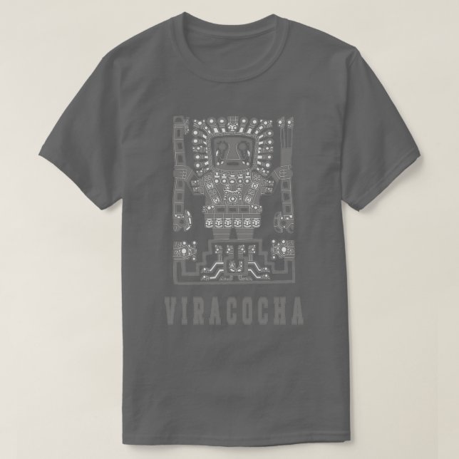 Camiseta Astronauta Antigo Viracocha Idea Para Deus Peru (Frente do Design)
