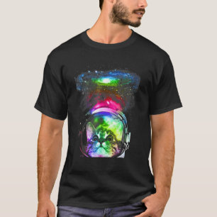Camiseta Astronauta Arco-íris Gato Espaço Cosmos Gato Para