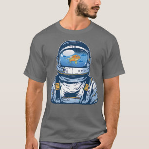 Camiseta Astronauta Astral De Peixe Design Cósmico Para Esp