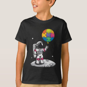 Camiseta Astronauta Astronauta Balão sobre Autismo Espacial