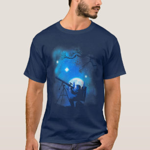 Camiseta Astronauta astronauta com telescópio