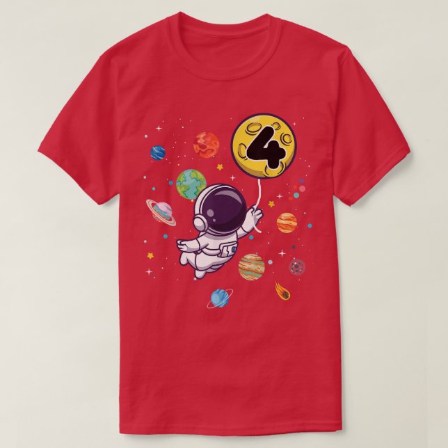 Camiseta Astronauta Astronauta de 4 anos presente (Frente do Design)