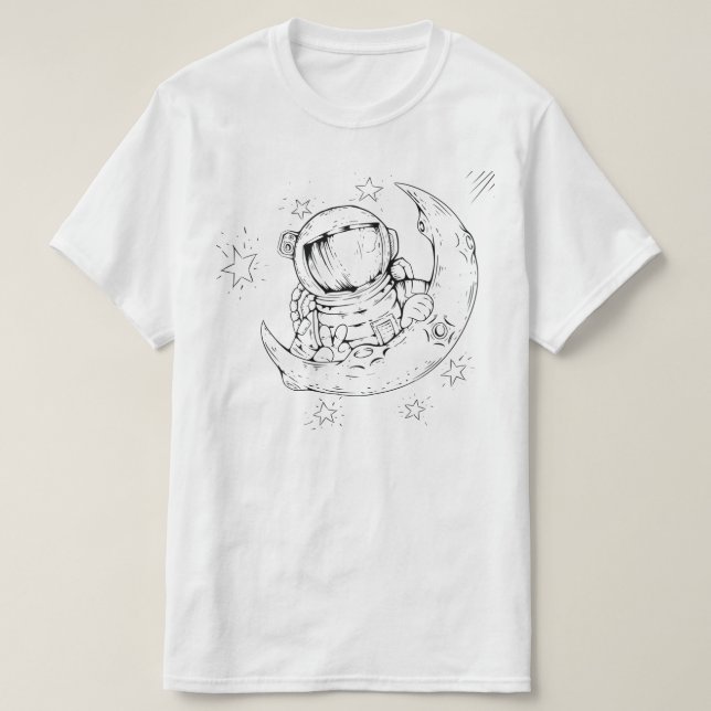 Camiseta Astronauta Astronomia Espacial da Lua Fantasia Uni (Frente do Design)
