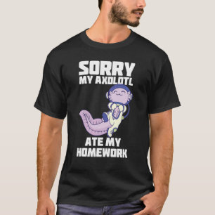 Camiseta Astronauta Axolotl Homework Funny Space Sun System