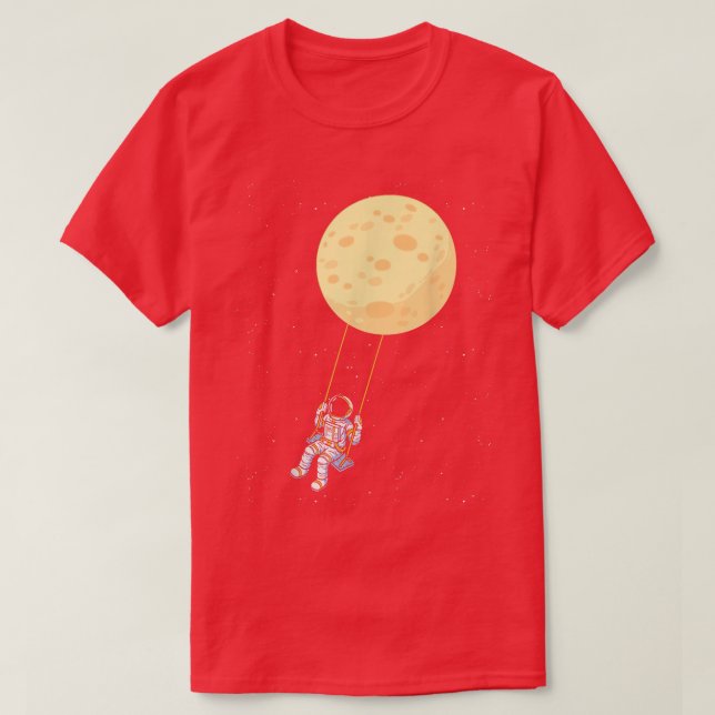 Camiseta Astronauta balançando o espaço da lua crianças ast (Frente do Design)