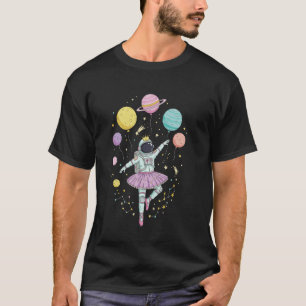 Camiseta Astronauta Ballerina com Planetas e Estrelas