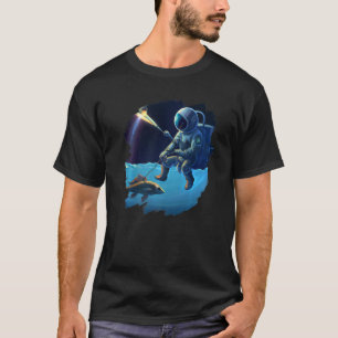 Camiseta Astronauta Barcos de Pesca Espacial Oceano lago Pe