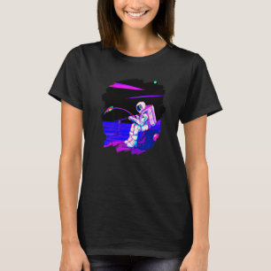 Camiseta Astronauta Barcos de Pesca Espacial Oceano lago Pe