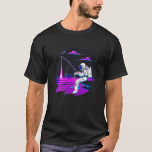 Camiseta Astronauta Barcos de Pesca Espacial Oceano lago Pe