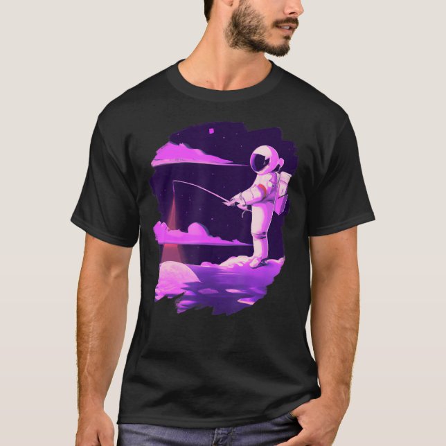 Camiseta Astronauta Barcos de Pesca Espacial Oceano lago Pe (Frente)