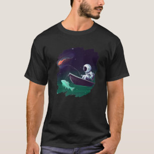 Camiseta Astronauta Barcos de Pesca Espacial Oceano lago Pe
