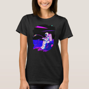 Camiseta Astronauta Barcos de Pesca Espacial Oceano lago Pe