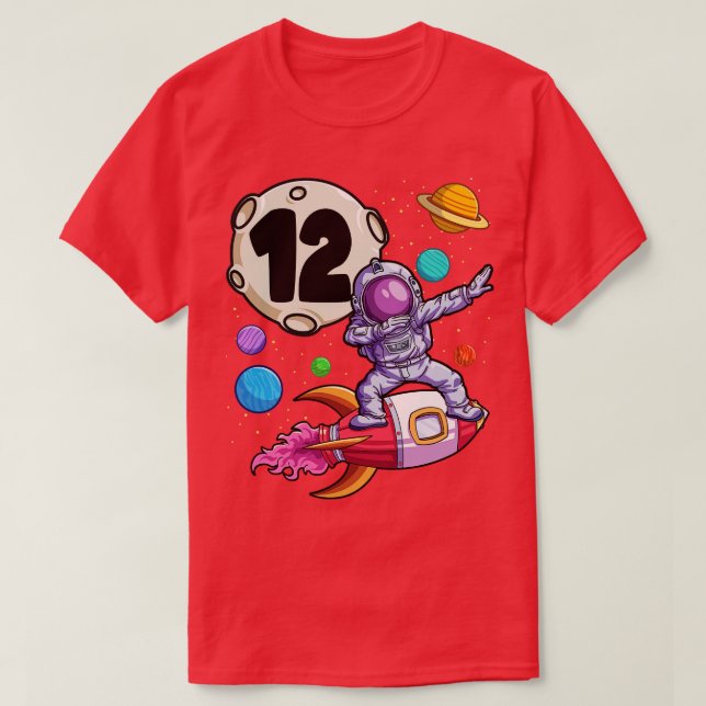 Camiseta Astronauta Batida 12 de Astronauta de 12 Anos (Frente do Design)