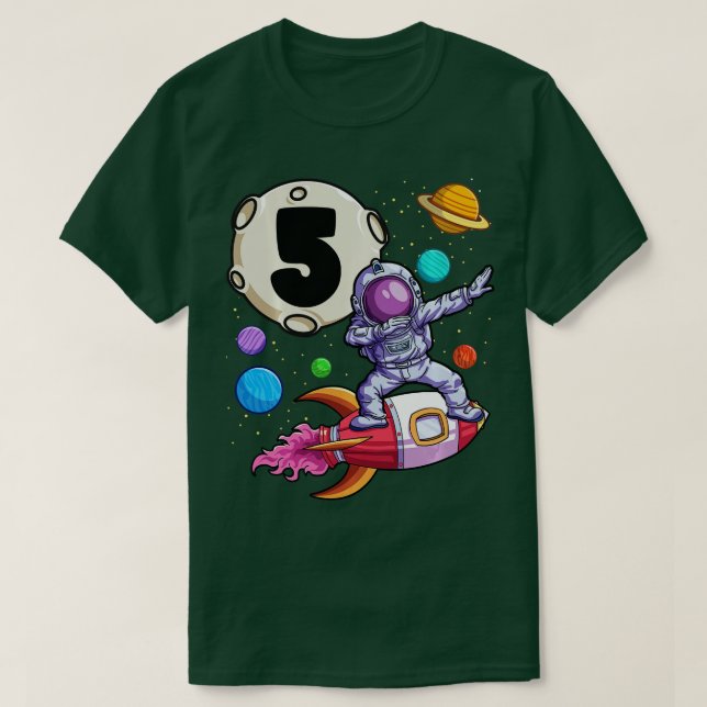 Camiseta Astronauta Batida 5 de Espaço para Menino de Anive (Frente do Design)