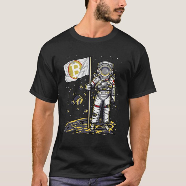 Camiseta Astronauta Bitametana - À Lua Satoshi Nakamoto (Frente)