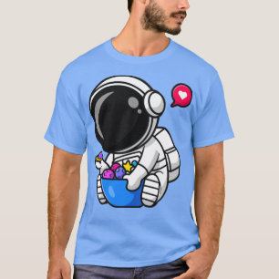 Camiseta Astronauta Bonita Com Cartoon De Bolinha De Docinh