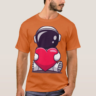Camiseta Astronauta Bonito Fazendo Amor Cardíaco