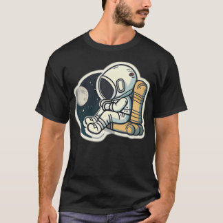 Camiseta Astronauta Bonito Sentado Na Lua