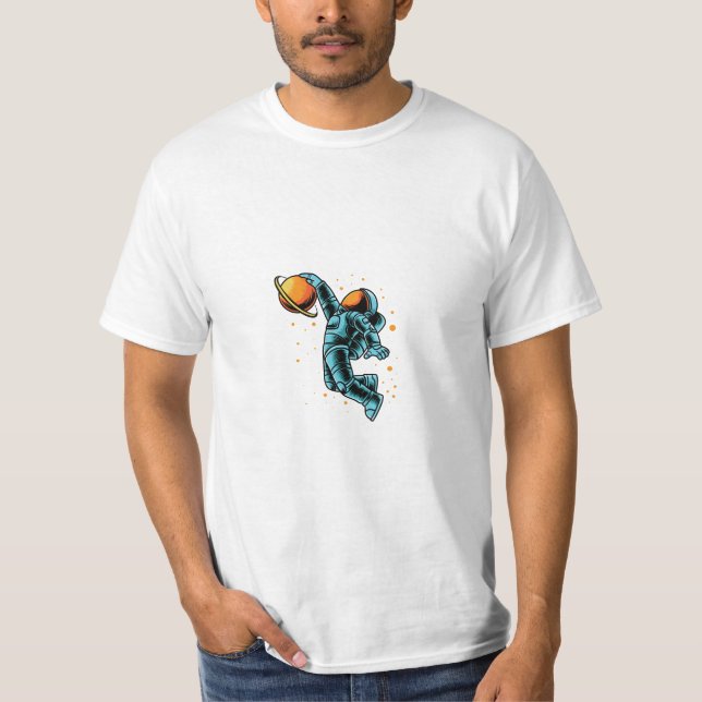 Camiseta Astronauta Branco de Fundo (Frente)
