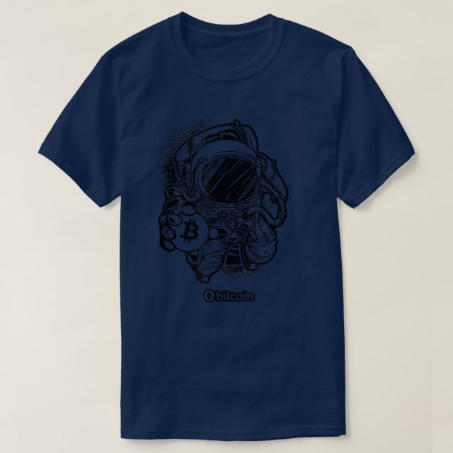 Camiseta Astronauta BTC - Cripto Trader BitInvestor T-S (Frente do Design)