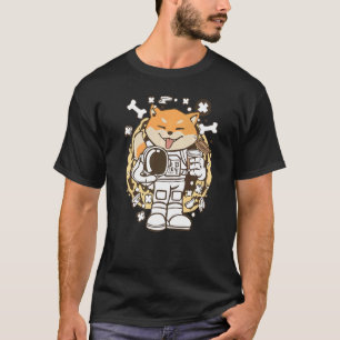 Camiseta Astronauta Canina Shiba Inu Para O Espaço Exterior