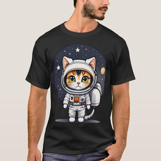Camiseta Astronauta Cat Por Ai (Frente)