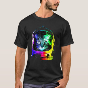 Camiseta Astronauta Cat Space Cat Para Homens Mulheres Cria