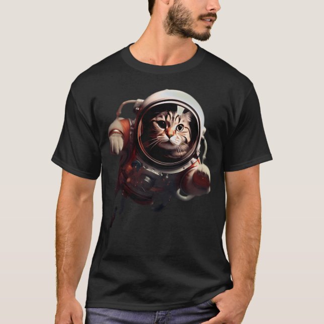 Camiseta Astronauta Cat's Explora o Universo Felino (Frente)
