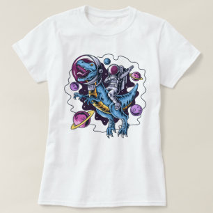 Camiseta Astronauta cavalgando T-Rex