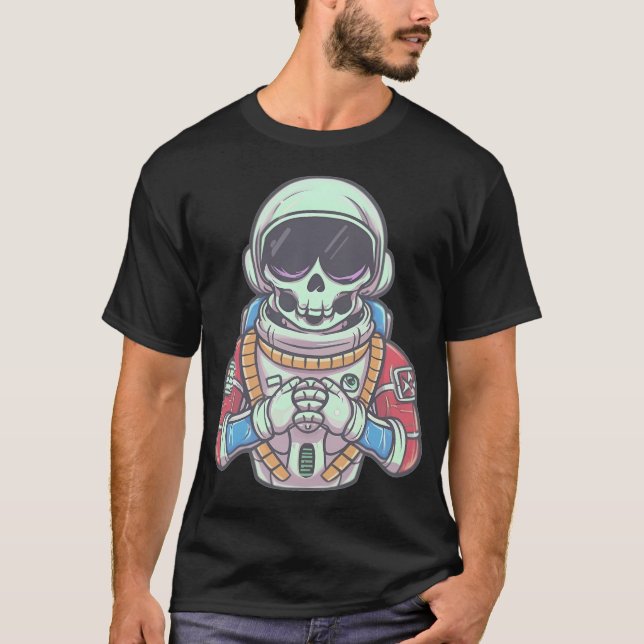 Camiseta Astronauta Colorida do Esqueleto (Frente)