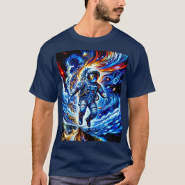 Camiseta Astronauta Colorido Aproveitando Espaço