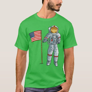 Camiseta Astronauta com a bandeira americana Space Moon EUA