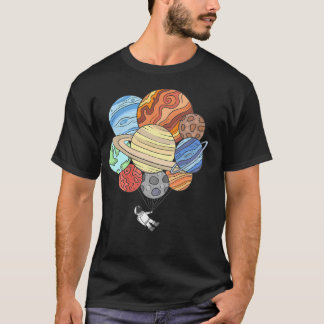 Camiseta Astronauta Com Balões De Planeta Espacial