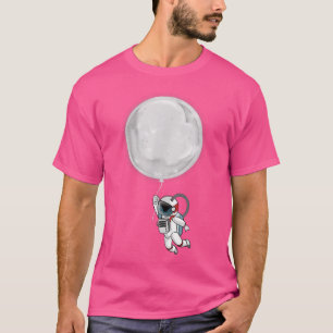 Camiseta Astronauta Com Camisa-T Do Balão-Lua