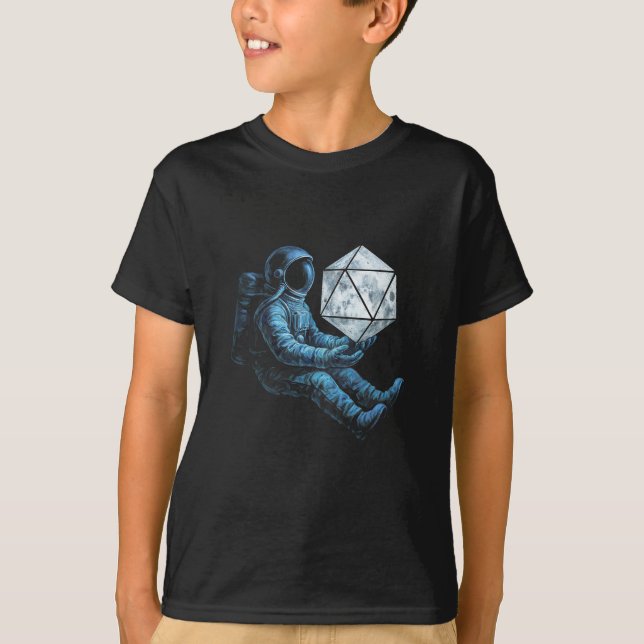 Camiseta Astronauta com Dados da Lua (Frente)
