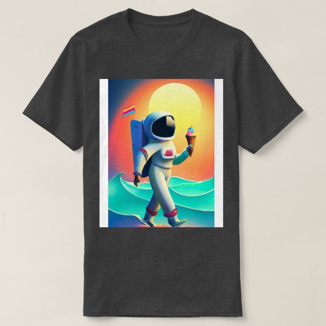 Camiseta Astronauta com Sorvete 4 (Frente do Design)