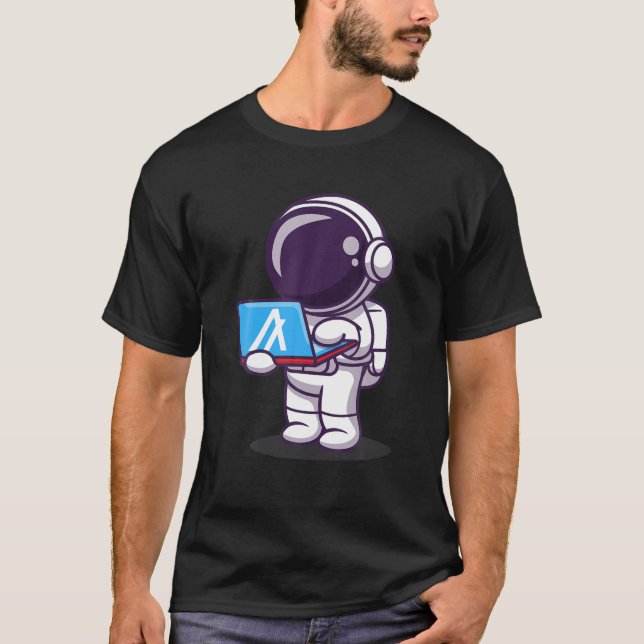 Camiseta Astronauta Comprando Bilhete À Lua Com Algo ALGO (Frente)