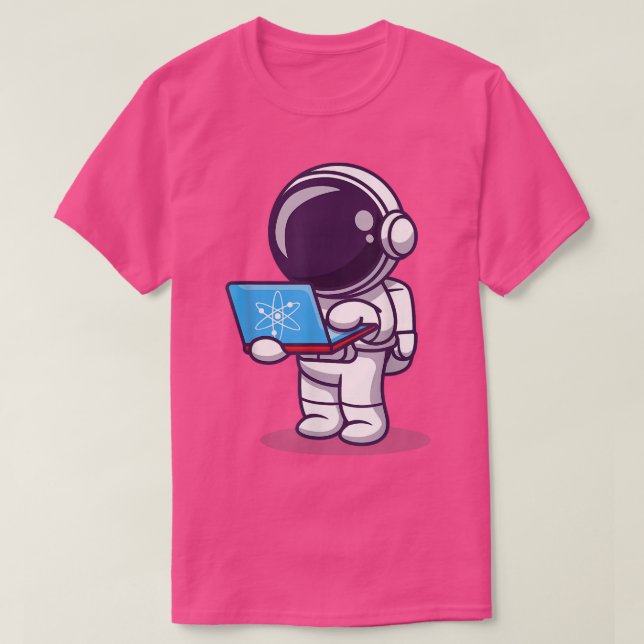 Camiseta Astronauta comprando ingresso na lua com ATOM Cosm (Frente do Design)