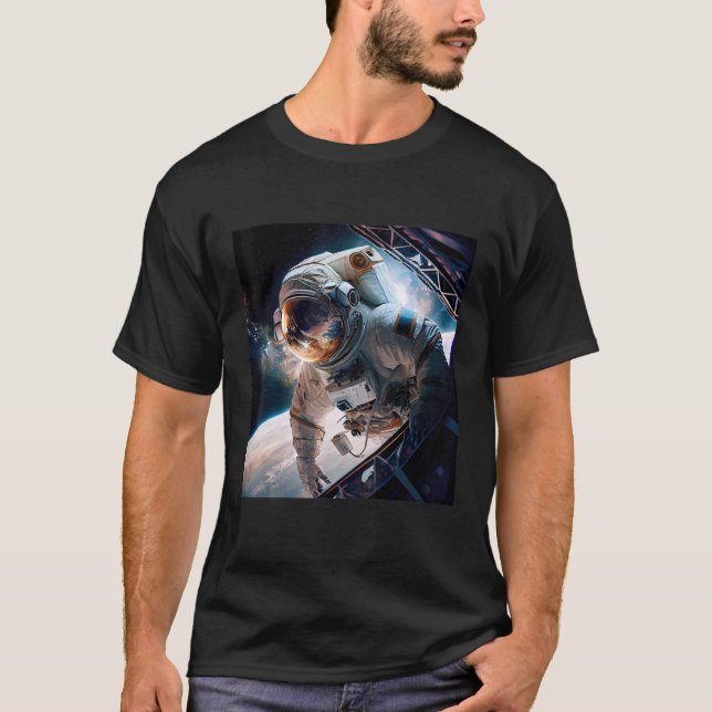 Camiseta Astronauta Cosmonaut Sci Fi caráter 1 (Frente)