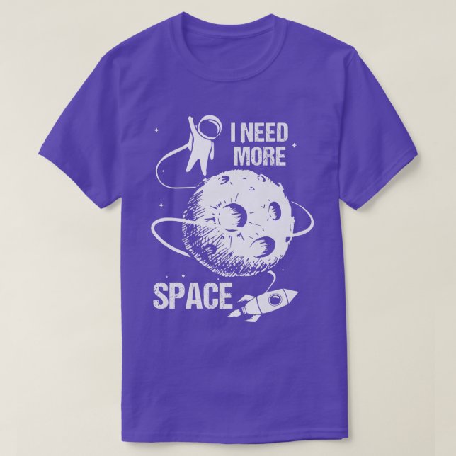 Camiseta astronauta cosmonauta precisa de mais espaço (Frente do Design)