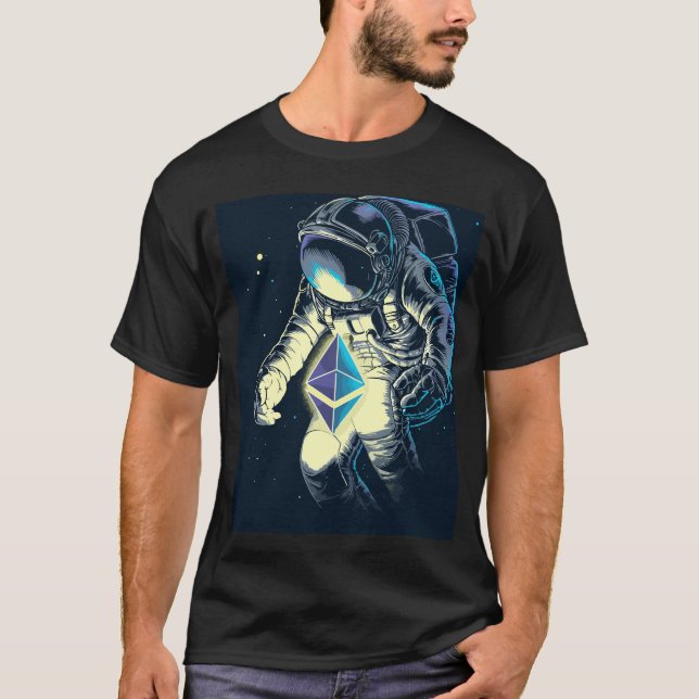 Camiseta Astronauta Cripto Eeteu - ETH Para A Lua (Frente)