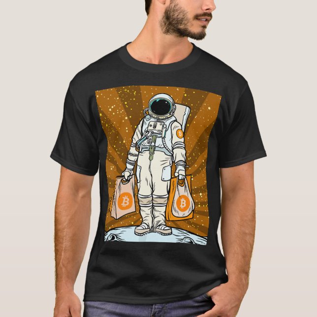 Camiseta Astronauta Criptográfico BITCOIN-HODL (Frente)