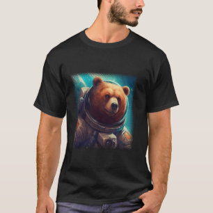 Camiseta Astronauta Cute Ursa Cosmic Grizzly Space Adventur