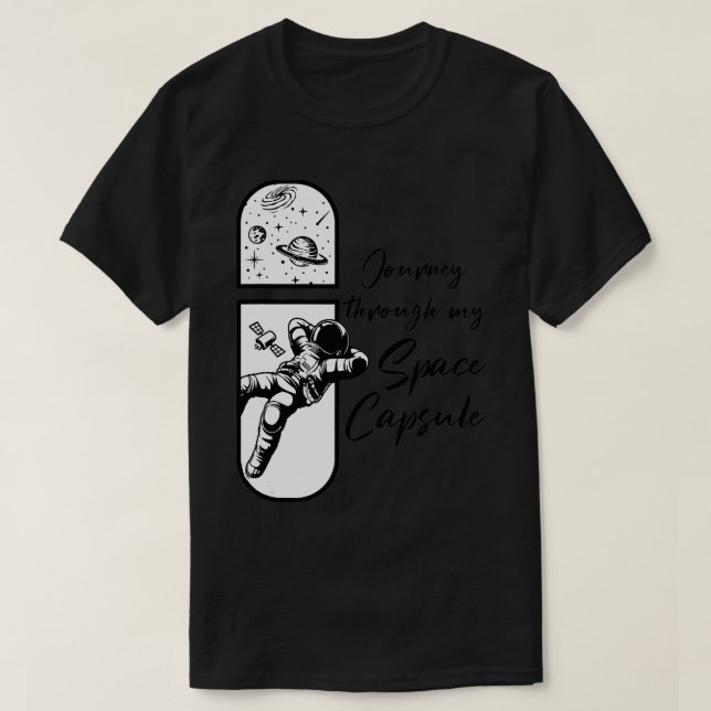 Camiseta Astronauta da Galáxia do Ventilador da Cápsula Esp (Frente do Design)