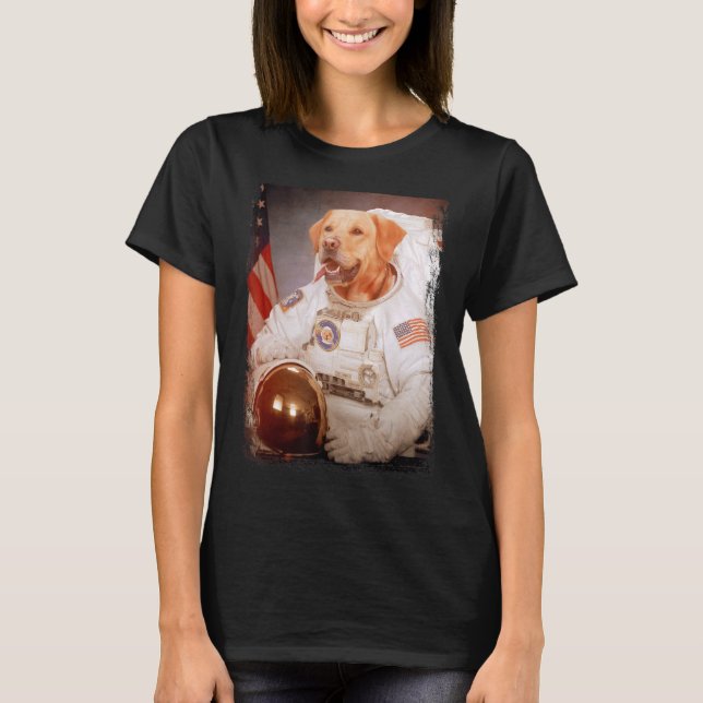 Camiseta Astronauta da Missão Espacial Labrador (Frente)