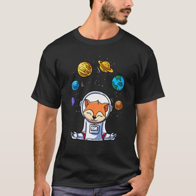 Camiseta Astronauta da Raposa Juggle (Frente)
