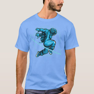 Camiseta Astronauta Dançante no Espaço e Estrelas