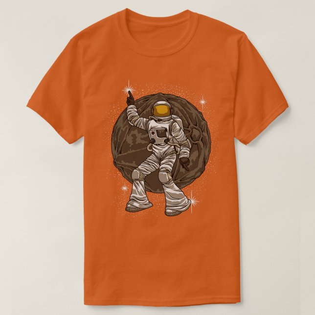 Camiseta Astronauta Dançarino Retro Galáxia Universo (Frente do Design)