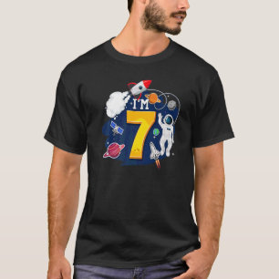 Camiseta Astronauta de 7 anos Astronauta do 7 do Espaço Ext